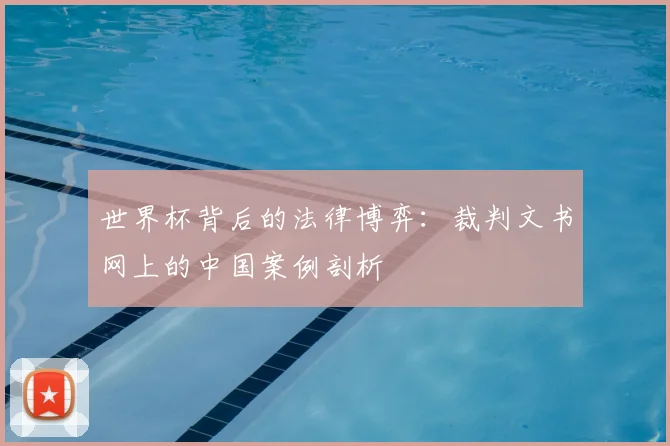 世界杯背后的法律博弈：裁判文书网上的中国案例剖析